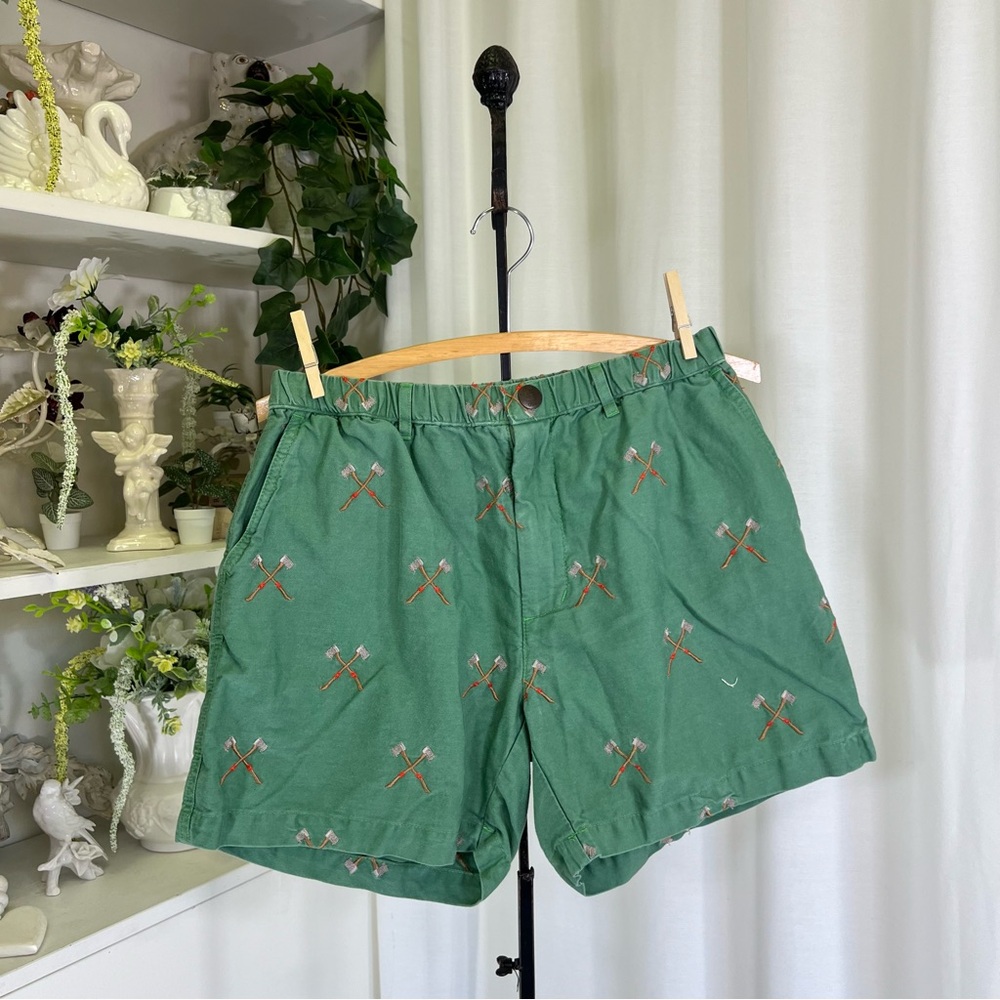 Chubbies Green Embroidered Shorts